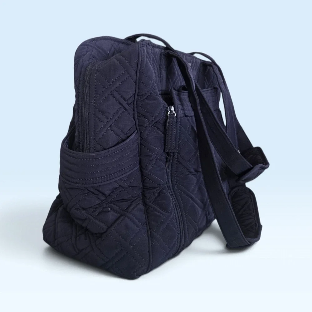 Vera Bradley Diaper Bag Navy Blue Quilted With Changing Pad